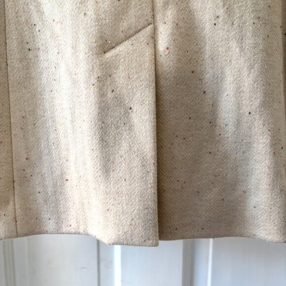 ecru Single Button Speckled Blazer Cream Size 2 - Picture 10 of 14